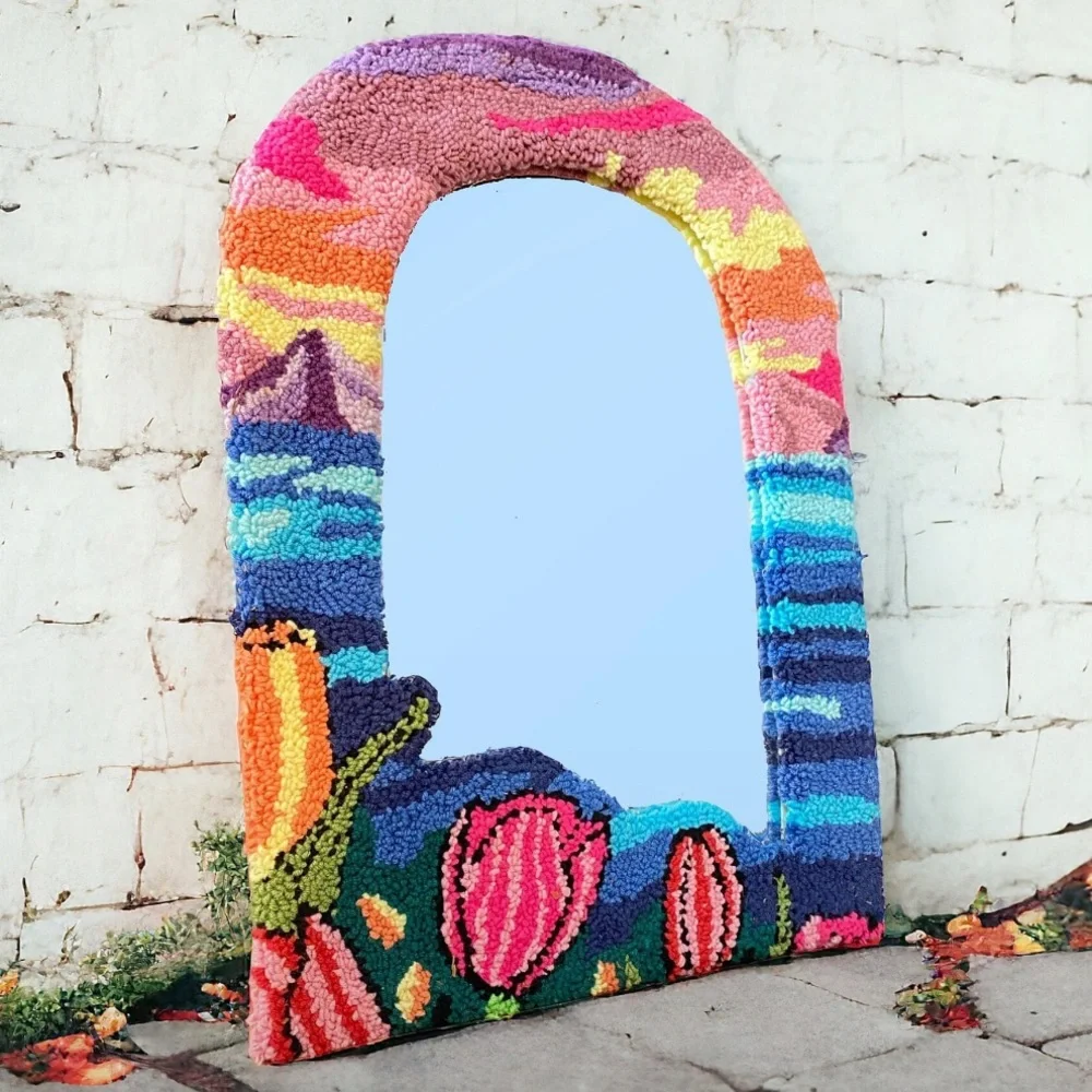 Handmade Tufted Mirror - Picture 2 of 3